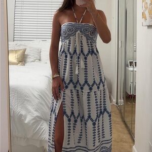 SOLD- Blue and White Maxi Dress
